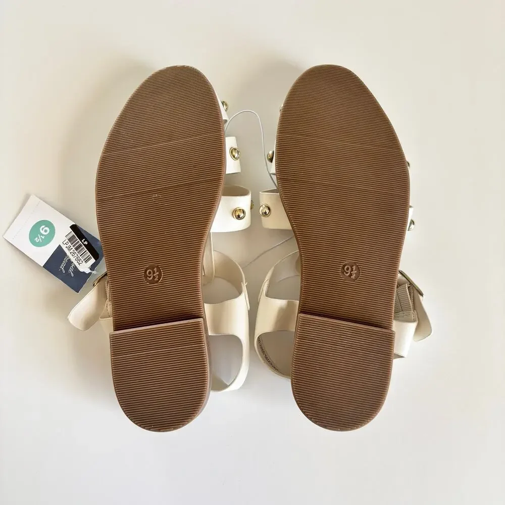Universal Thread Winnie White Studded Strappy Fisherman Sandals Women’s 9.5 NEW